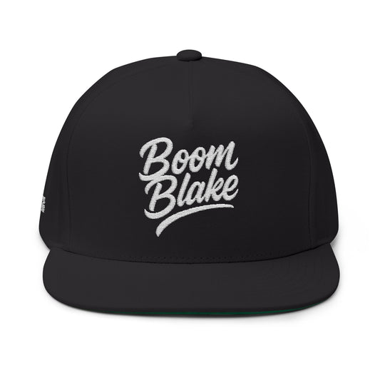 Snapback Cap - Boom Blake Signature Black Embroidered Flat Bill